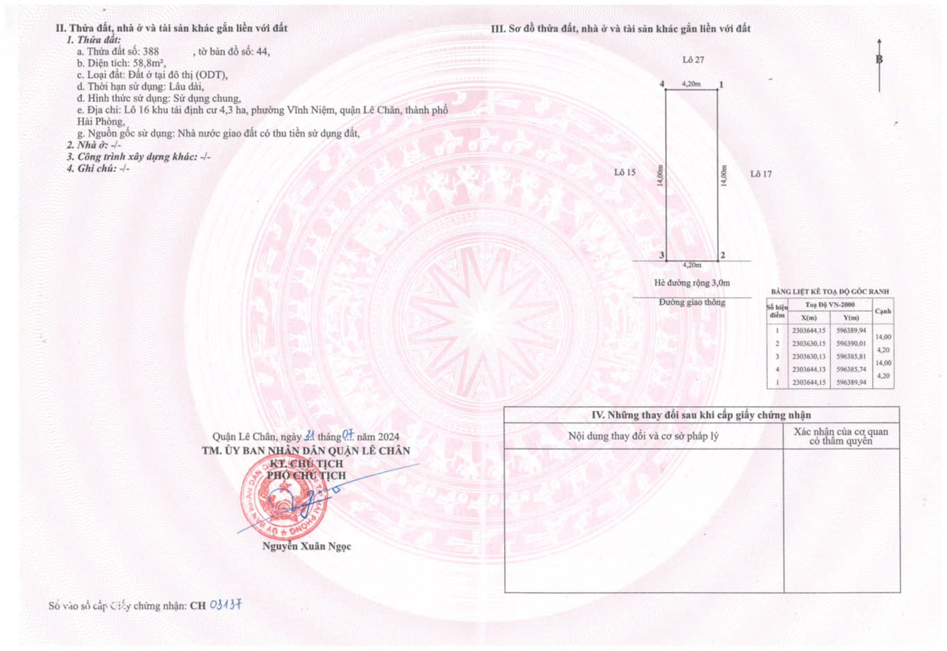 BÁN LÔ ĐẤT ĐẸP - KHU TÁI ĐỊNH CƯ 4.3HA, VĨNH NIỆM, LÊ CHÂN, HẢI PHÒNG