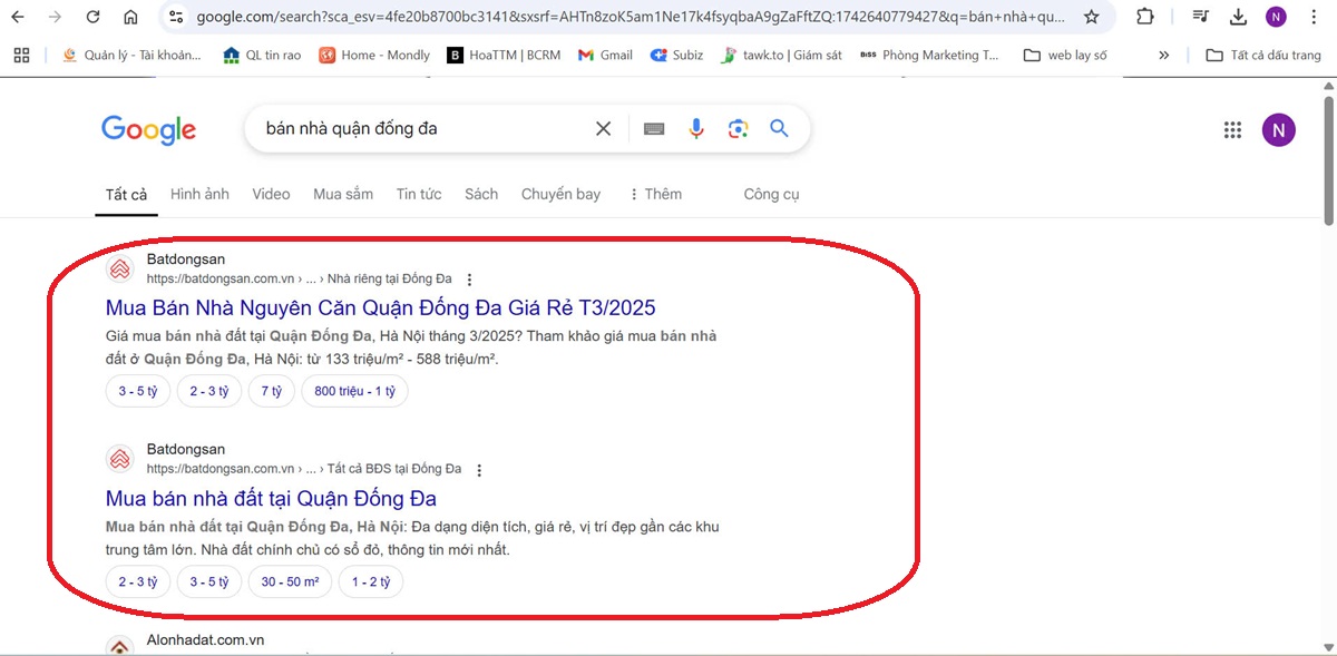 Bảng giá gói tin đăng trên top 1 Google