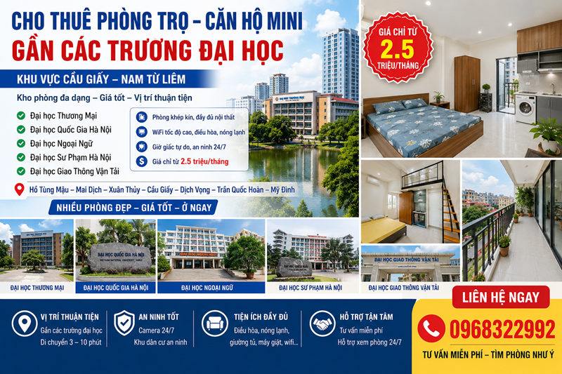 Nha cho thuê khu vực cầu giấy