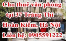 Chính chủ cho thuê văn phòng tại 37 Tràng Thi, Hoàn Kiếm, Hà Nội